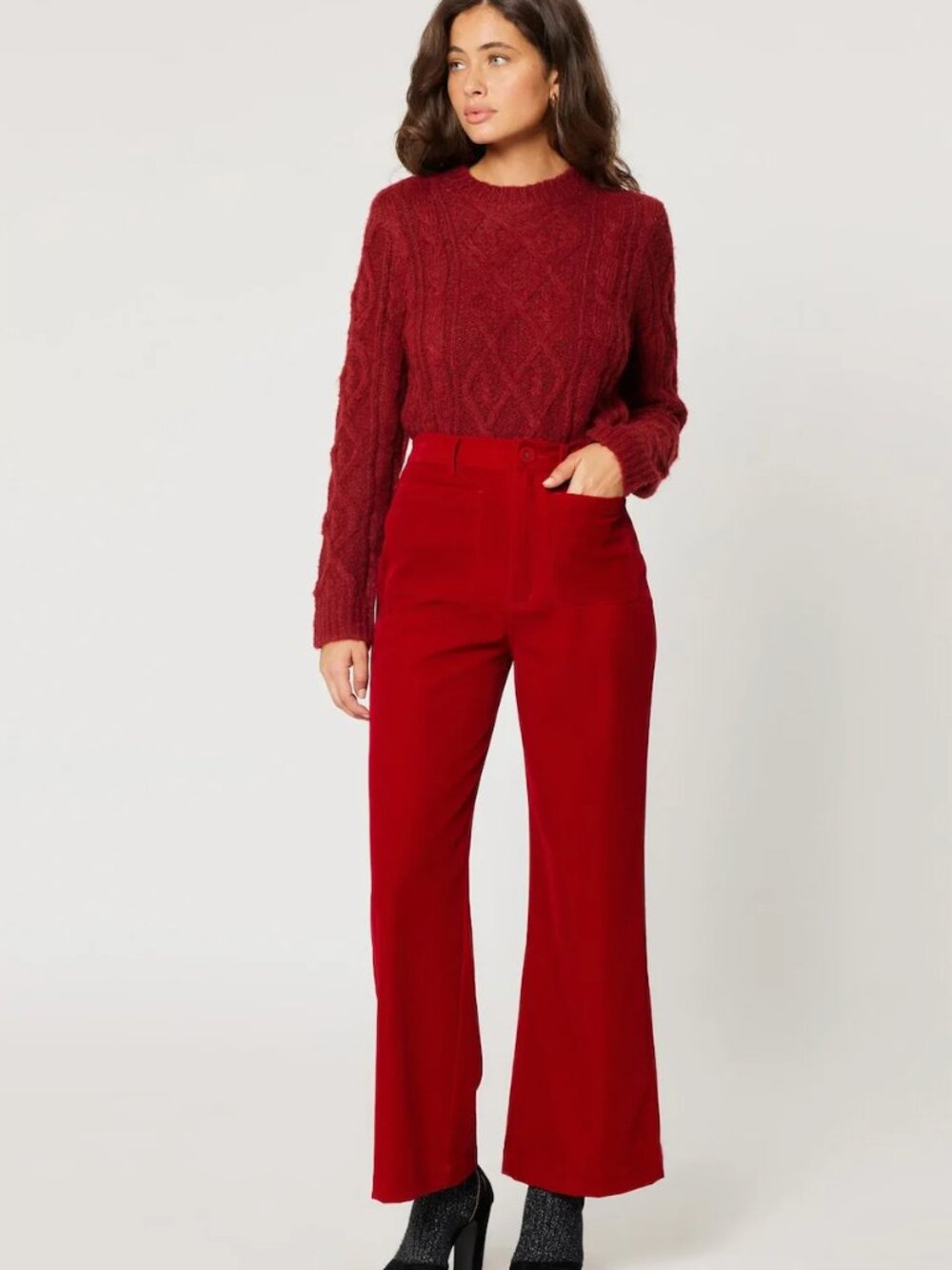Rolla's Sailor Velvet Pant in Ruby